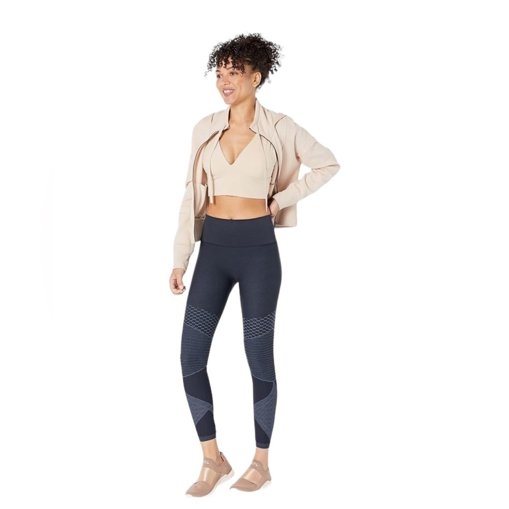 Spanx Look At Me Now Seamless Moto Casual Legging Indigo Sky Navy Blue Sz Small